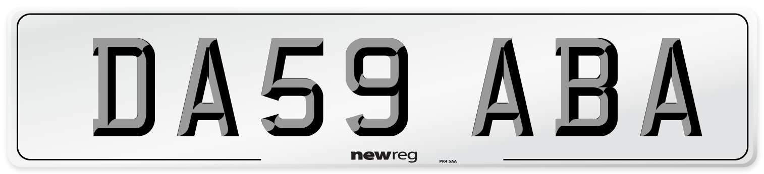 DA59 ABA Number Plate from New Reg
